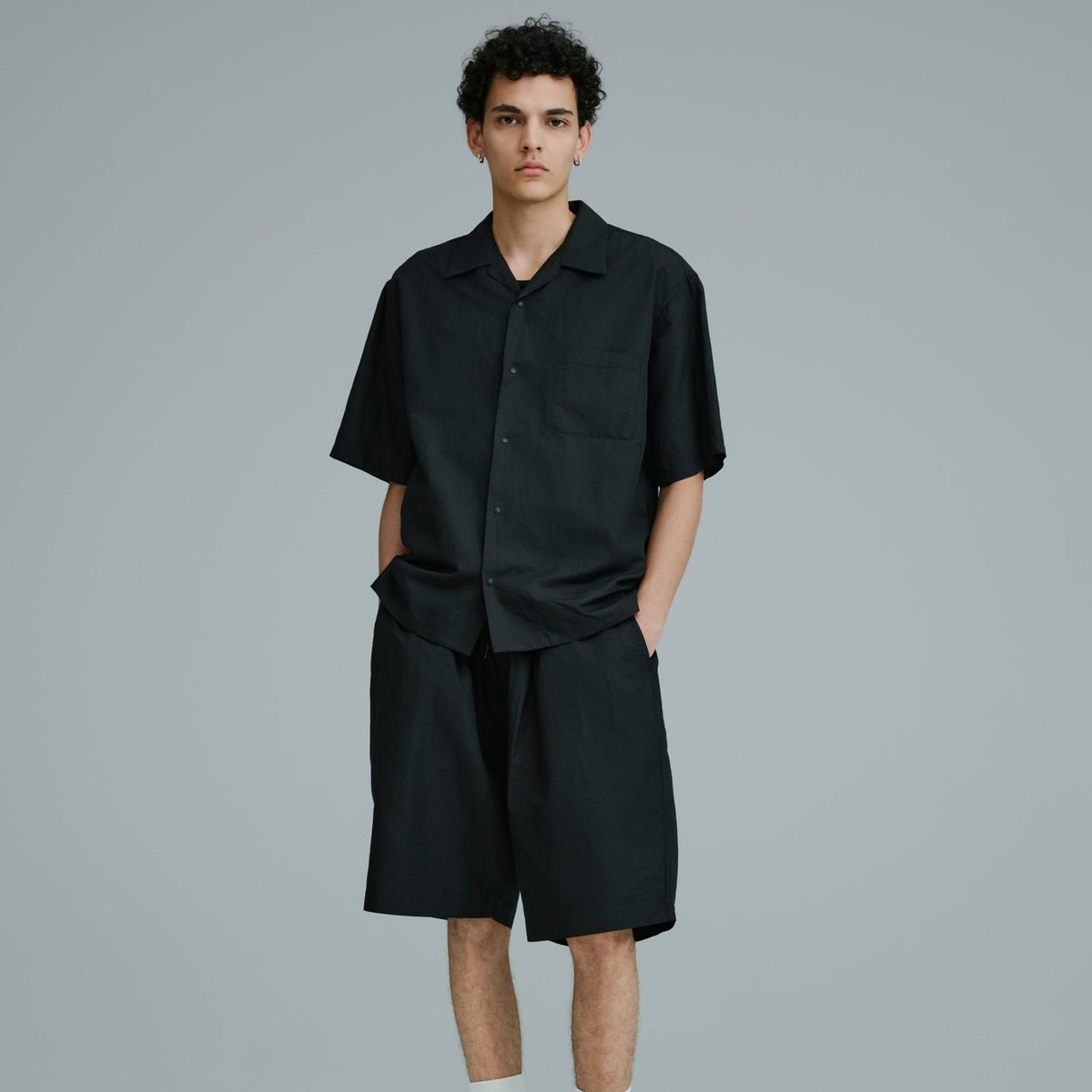 Cotton Ramie Broad Snap Shirt