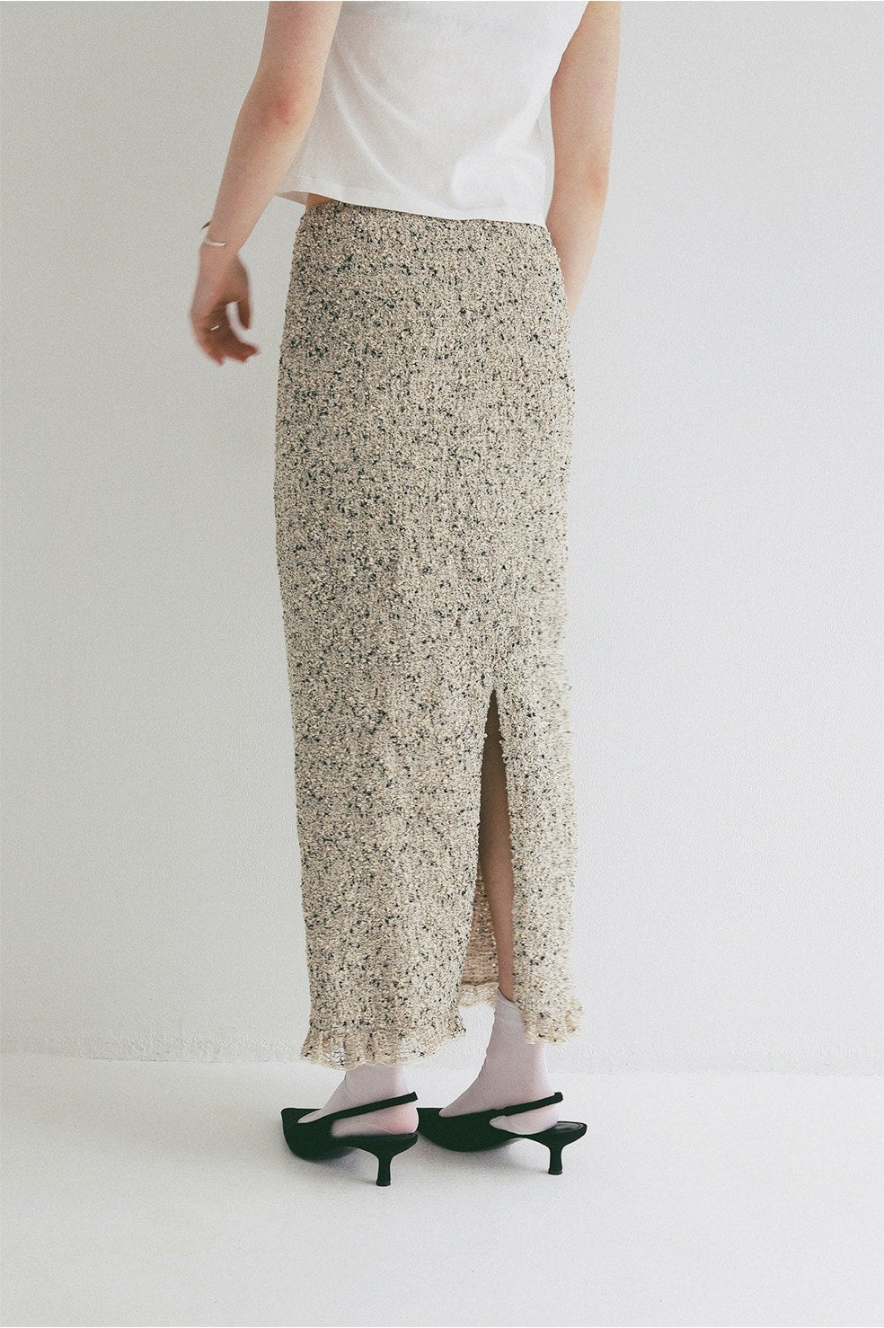 MIX MESH GATHER SKIRT