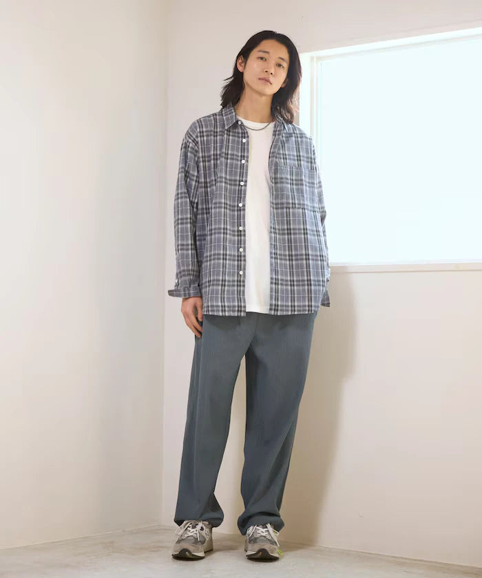 Big Silhouette Ombre Check Shirt / Long Sleeve
