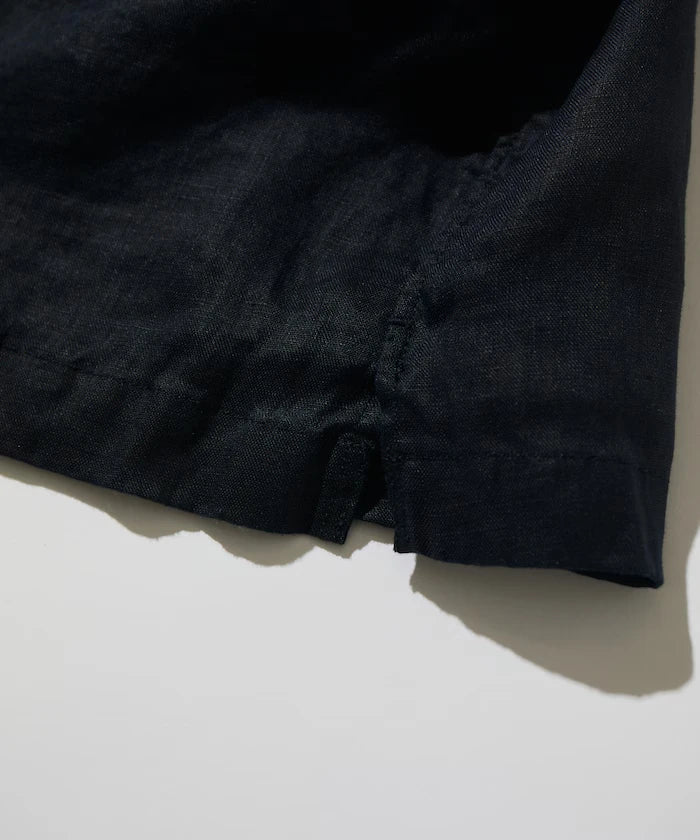 Linen Open Collar Short Sleeve Shirt