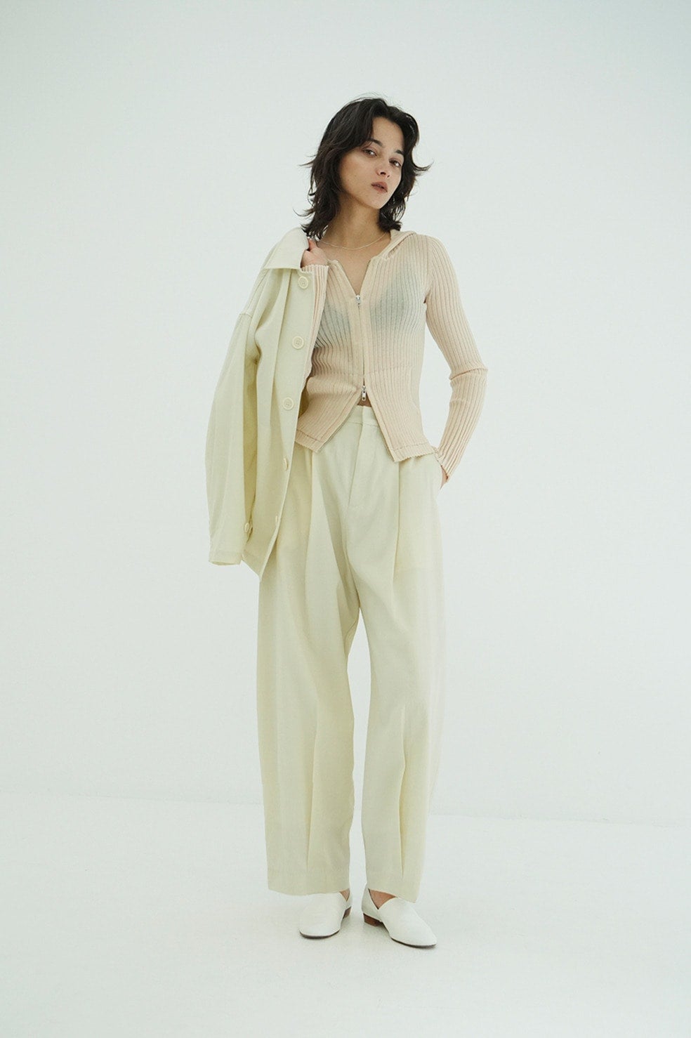 WOOL NYLON SINGLE JACKET