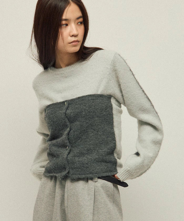 Alpaca Blend Bicolor Knit Vest