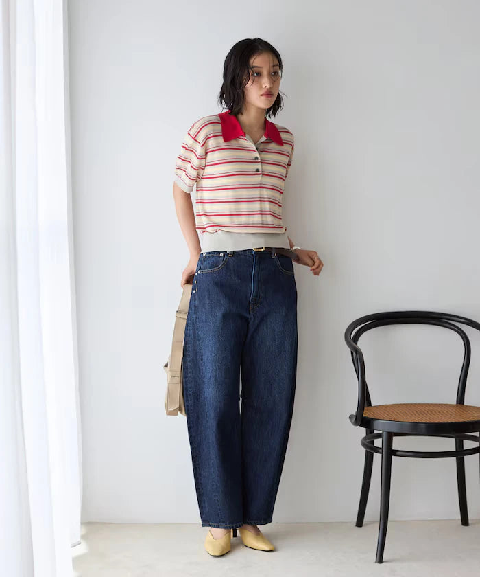 Heart Studs Curvy Denim / Wide Silhouette