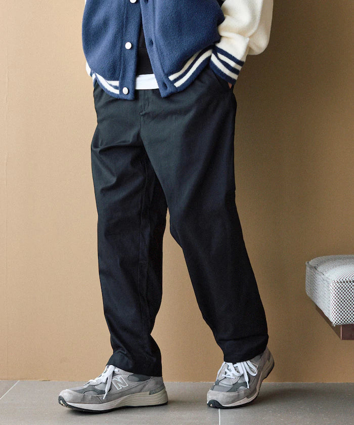 Wide Silhouette Drawstring Chino Pants / Tapered Silhouette Easy Chino Pants
