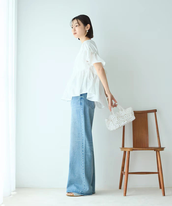 Organic Cotton Frill Sleeve T-shirt