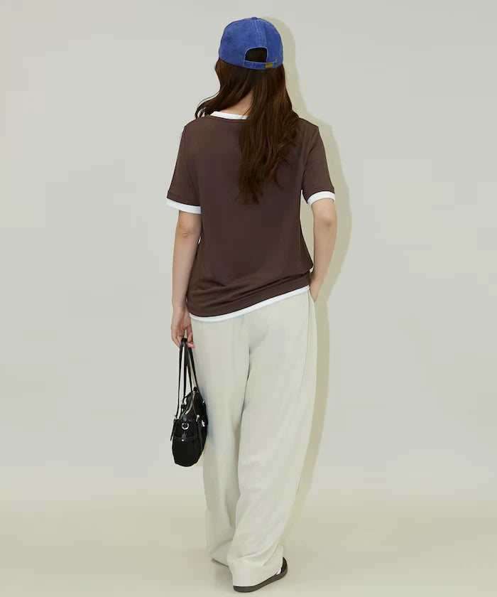Layered Color Scheme Henley Neck T-Shirt Limited Edition