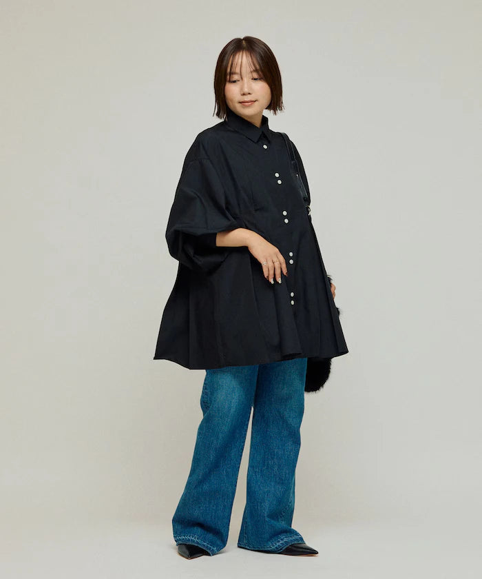 Box Stack Balloon Sleeve Long Sleeve Shirt