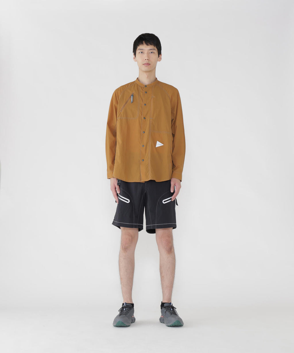 stretch rip band collar shirt