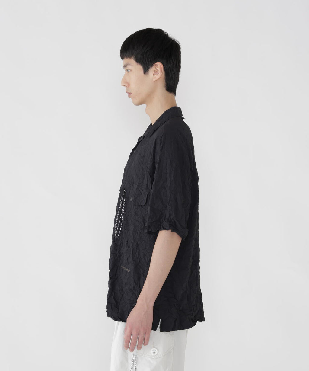 washer pleated open SS shirt (M)