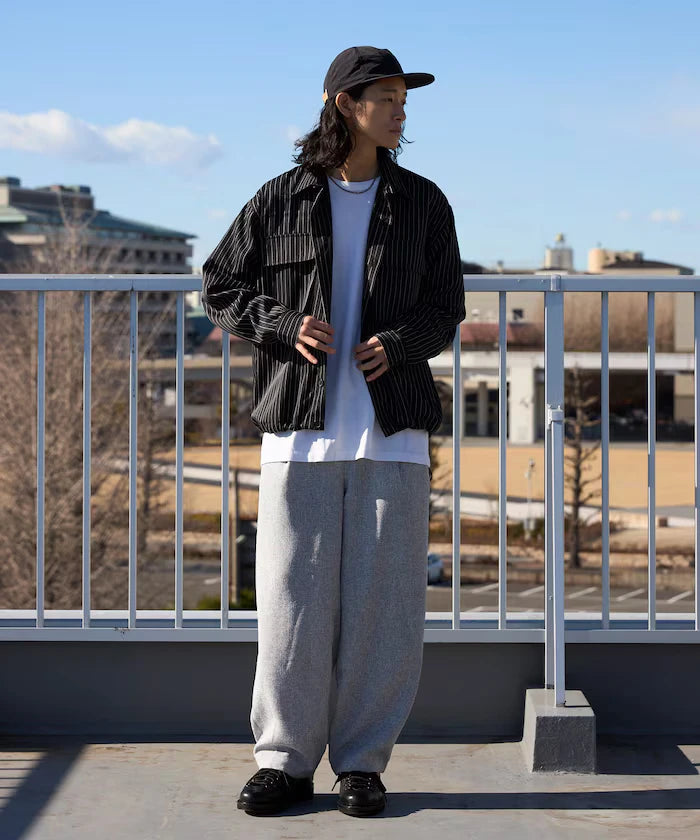 Stripe Shirt Blouson / Setup Compatible / Layer / Relaxed Fit