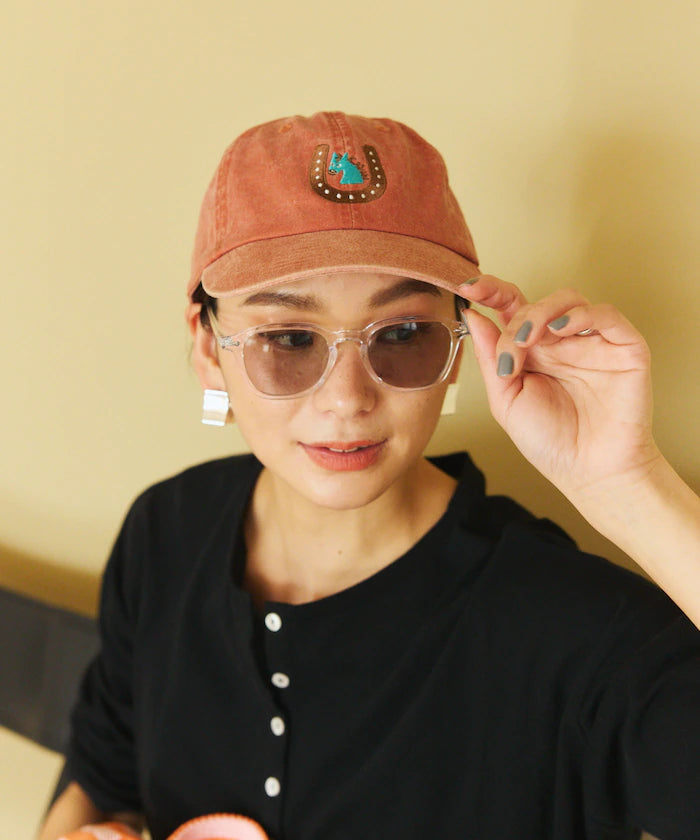 TOYAMEG Kaiun Horse Cap One Point Pigment Embroidery Cap