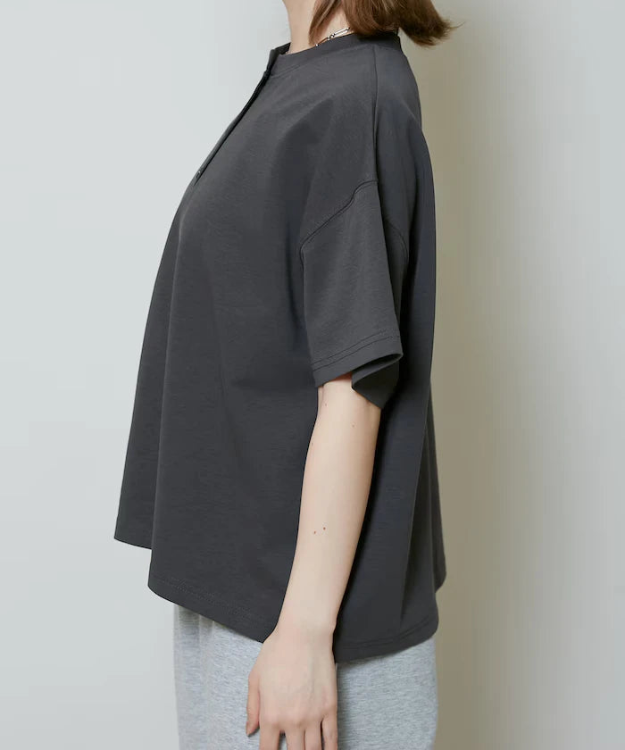<contact cool> Cool Ponte Henry Neck T-Shirt Limited Release