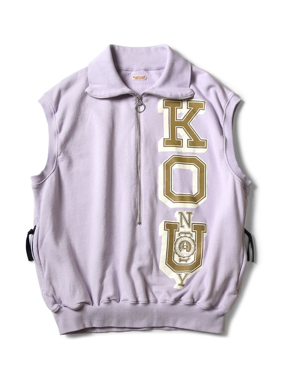 30/-裏毛 ハーフZIPベスト(KO_Upt)