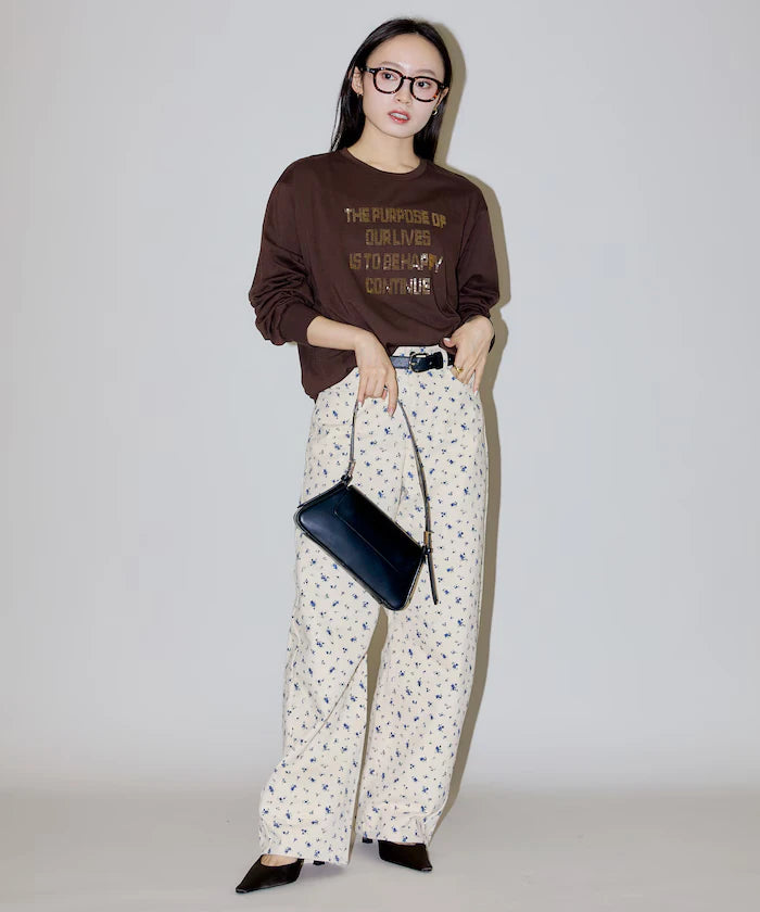 Box Logo Bead Embroidery Big Silhouette Long Sleeve T-Shirt Limited Edition