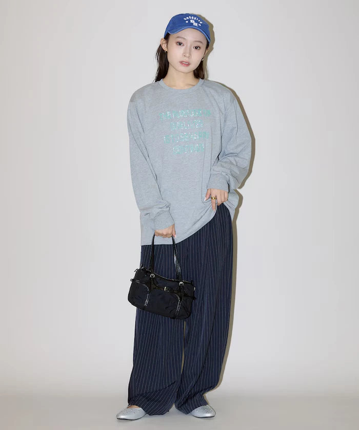 Box Logo Bead Embroidery Big Silhouette Long Sleeve T-Shirt Limited Edition