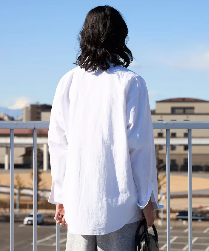 Oversized Classic Regular Collar Chambray Shirt Long Sleeve