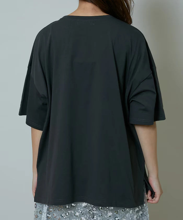 Flower Nuance Art Box Print Big Silhouette T-Shirt Limited Release