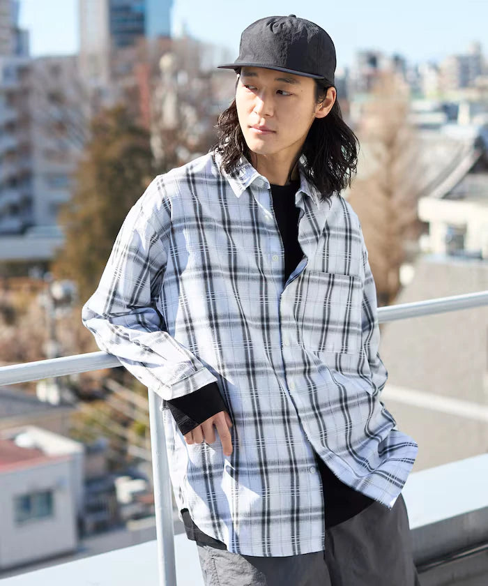 Big Silhouette Ombre Check Shirt / Long Sleeve
