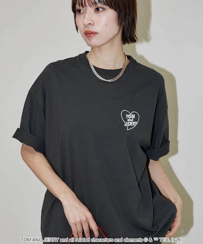 <Functional Material> TOM AND JERRY Heart Graphic T-Shirt Limited Edition
