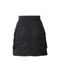 Front Zip Nylon Mini Skirt