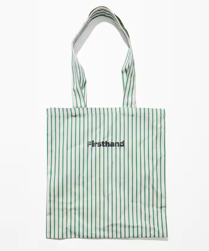 Stripe Print Canvas Tote Bag