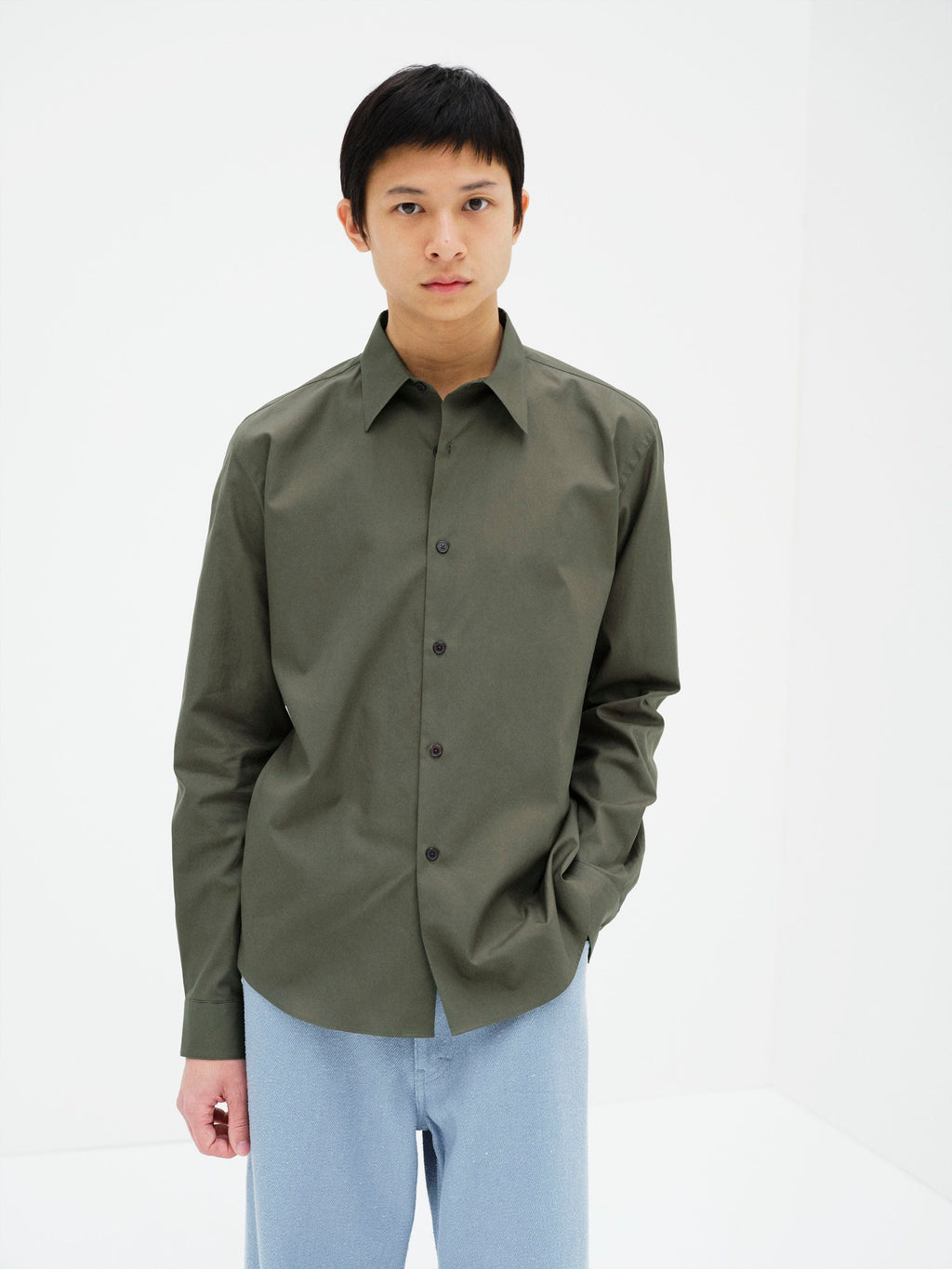 WASHED FINX TWILL SLIM SHIRT