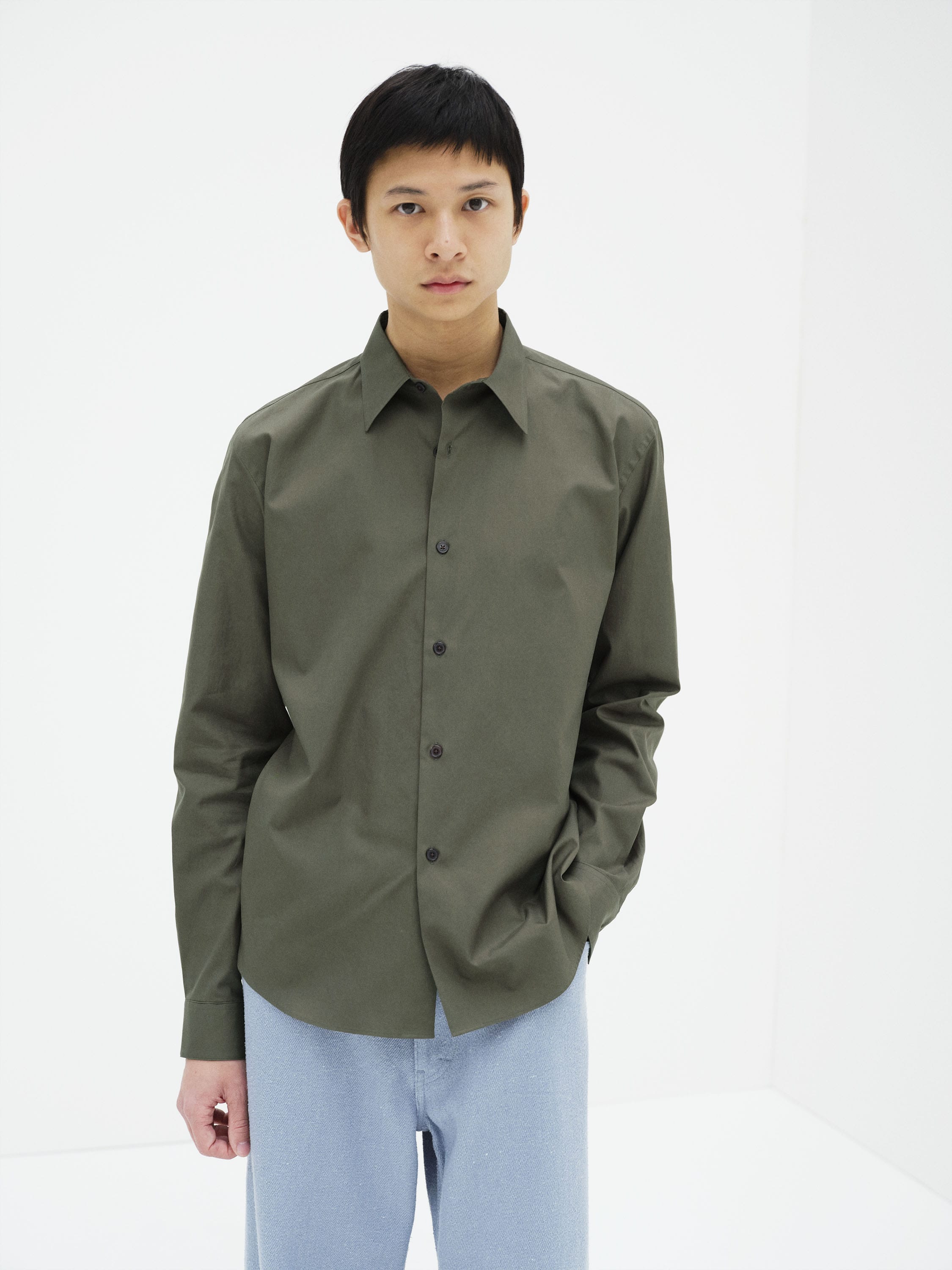 WASHED FINX TWILL SLIM SHIRT