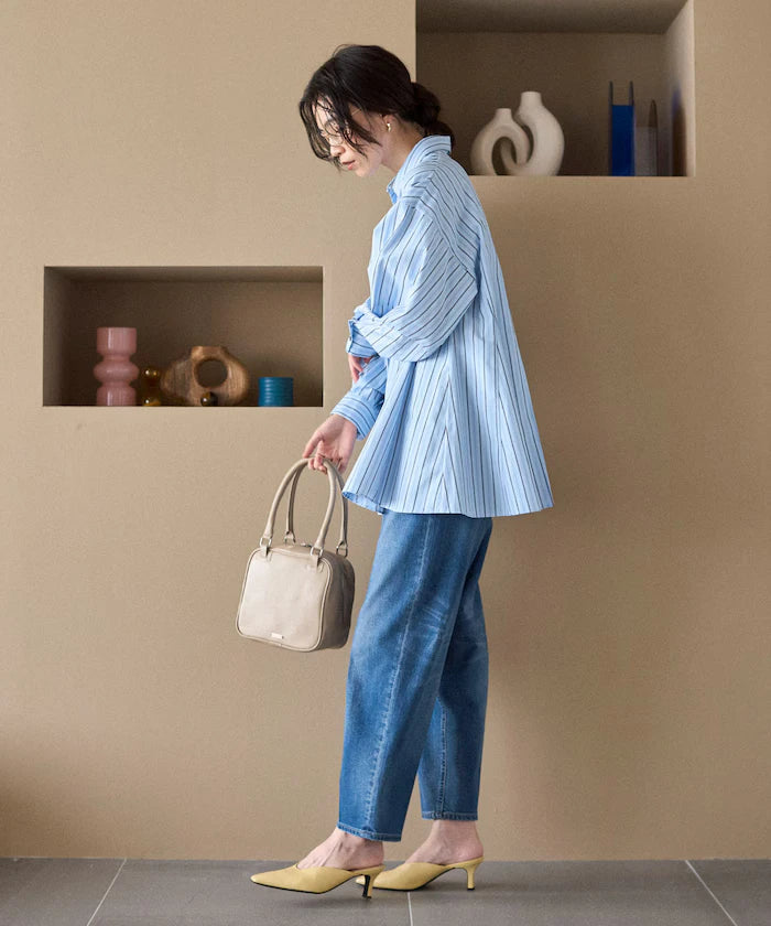Flare Silhouette Skipper Balloon Sleeve Shirt