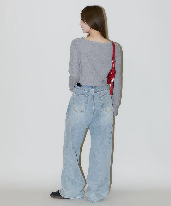 Henley Neck Lace Long Sleeve T Limited Edition