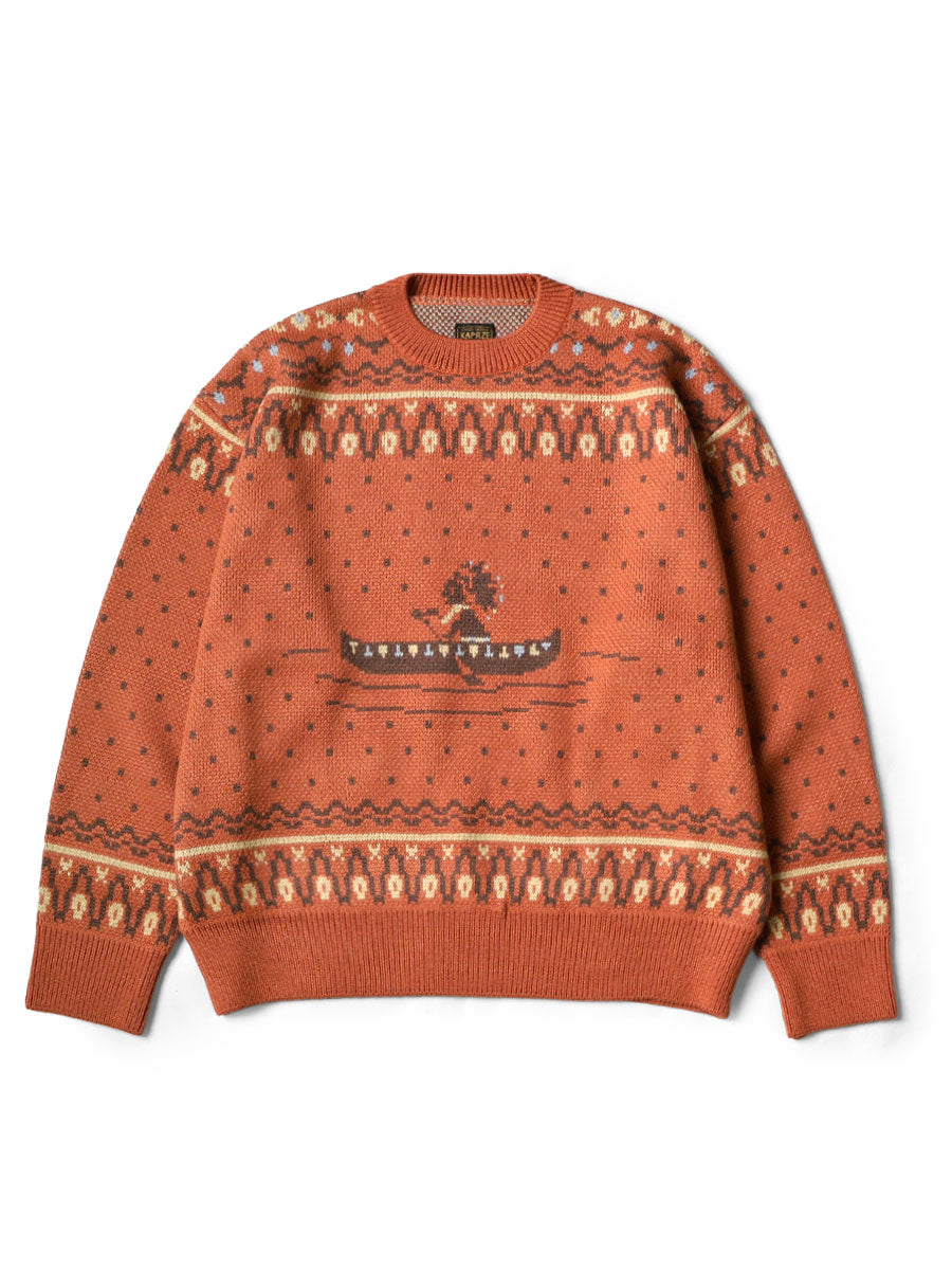 8G Fair Isle Crew Sweater (Canoe)
