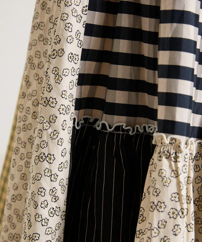 Flower & Check Docking Skirt