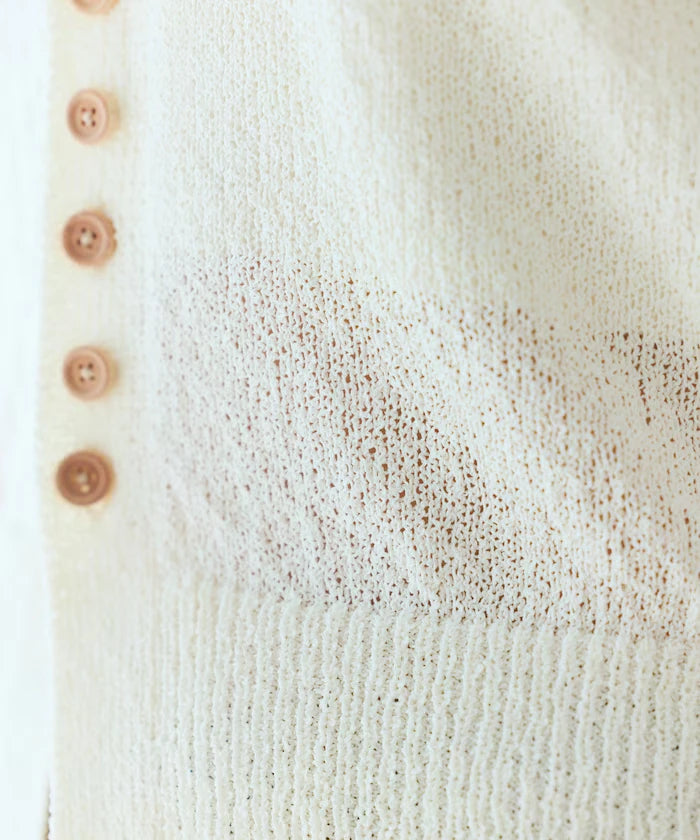 Wood Button Boucle Cardigan