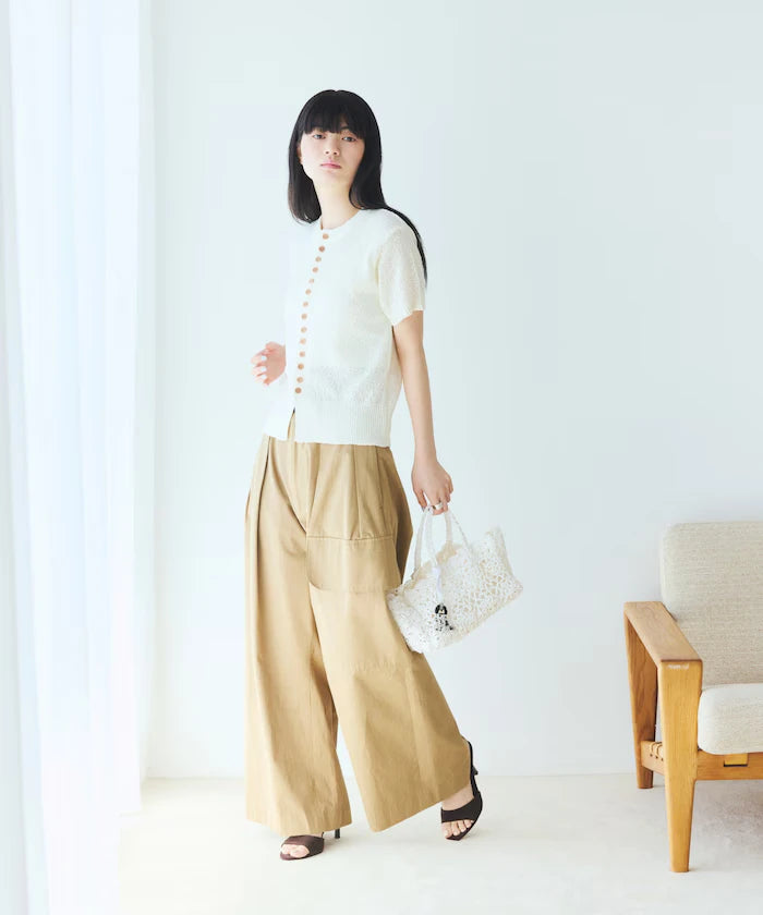 Wood Button Boucle Cardigan