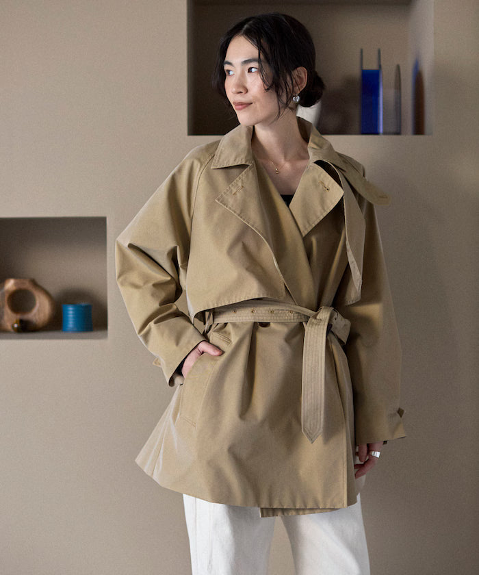 Mid-length T/C Chambray Trench Coat