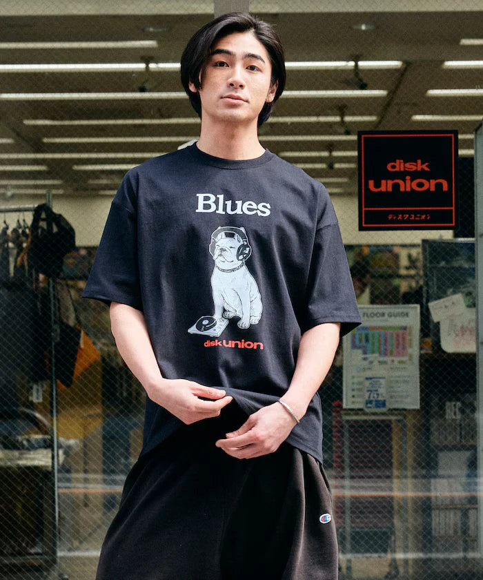 Limited Edition diskunion×FREAK'S STORE Exclusive French Bulldog Big Silhouette Print Crew Neck T-Shirt