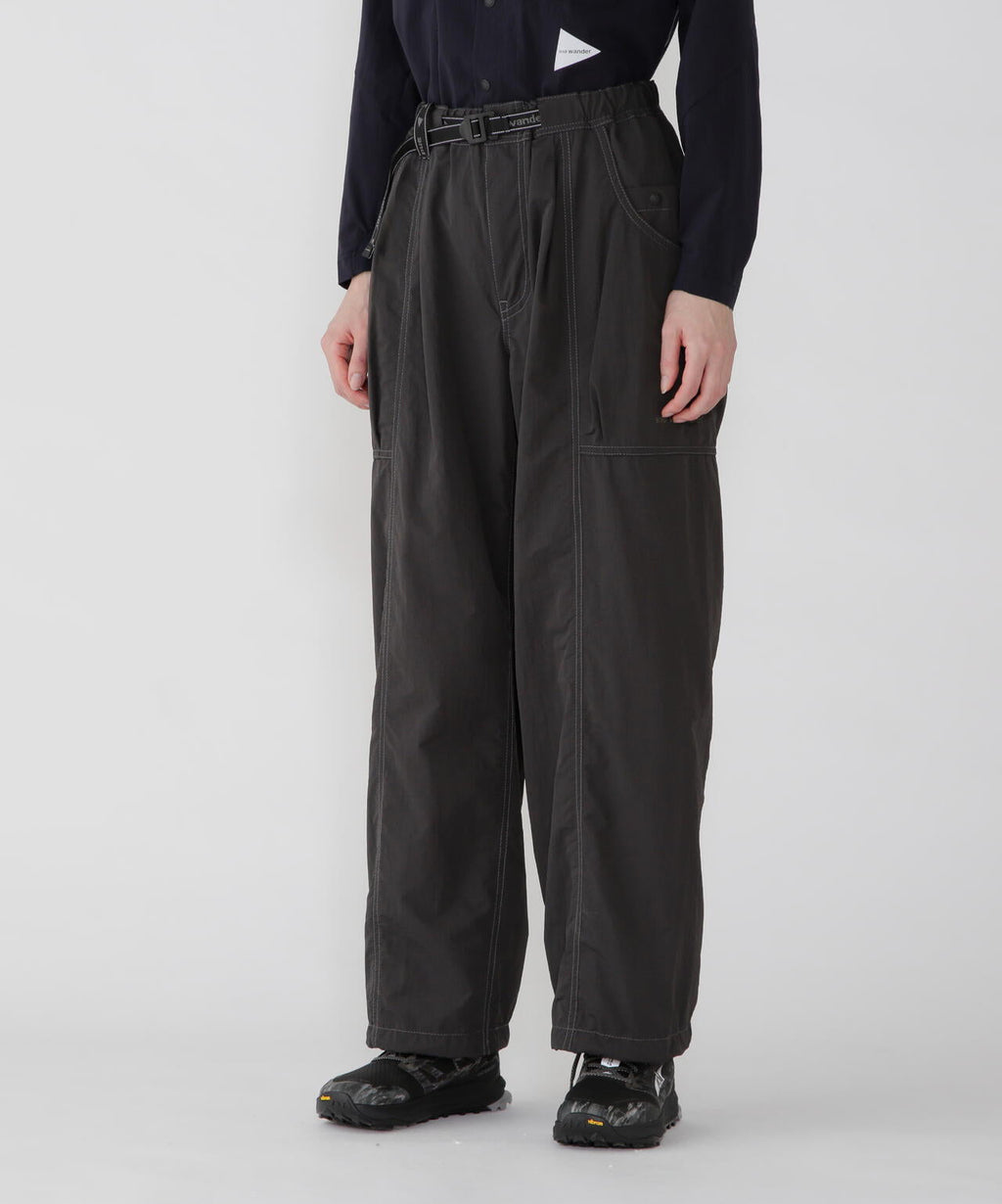 crinkled nylon pants