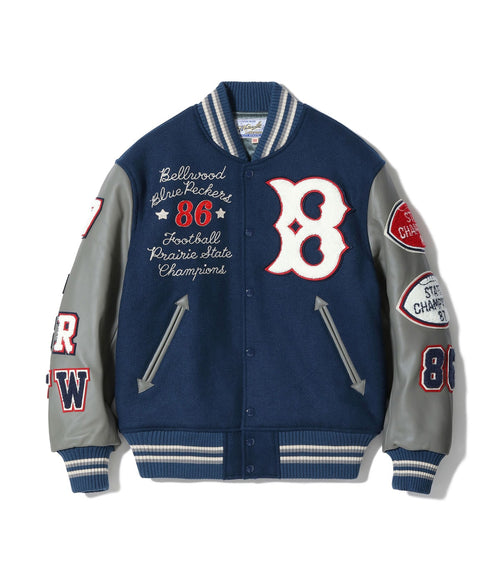 30oz. WOOL MELTON AWARD JACKET “BLUE PECKERS” (NAVY)