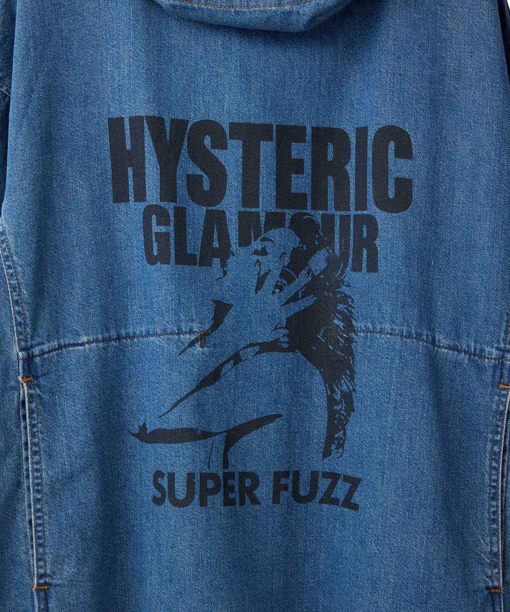 FUZZY BEAT Hooded Denim Pullover