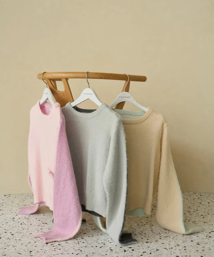 Alpaca Blend Bicolor Knit Pullover