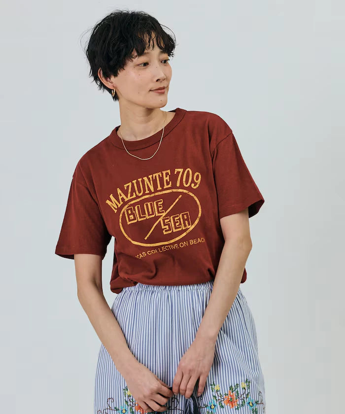 Vintage-Like Used Essence Print T-Shirt