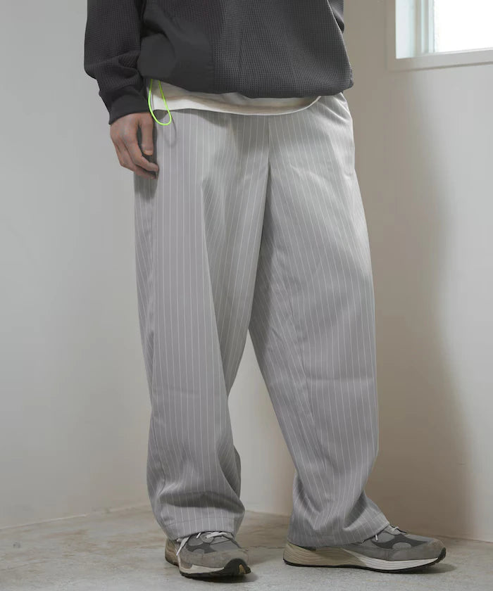 Spindle Stripe Easy Wide Pants / Compatible with Setup