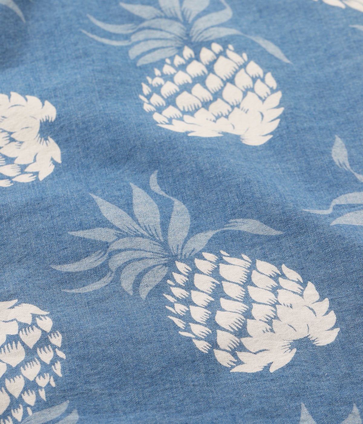 Duke Kahanamoku Indigo Cotton Hawaiian Shirt Duke's Pineapple