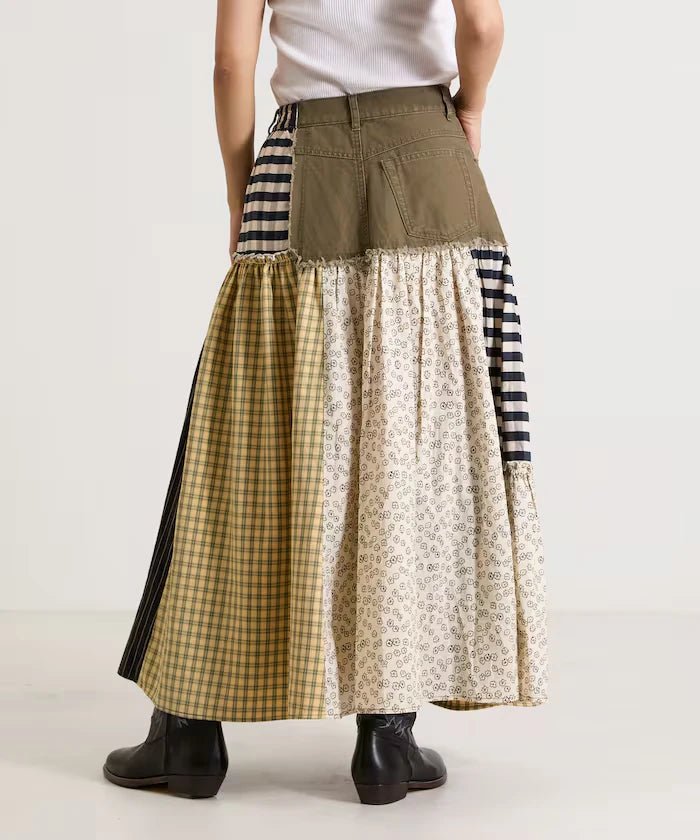 Flower & Check Docking Skirt