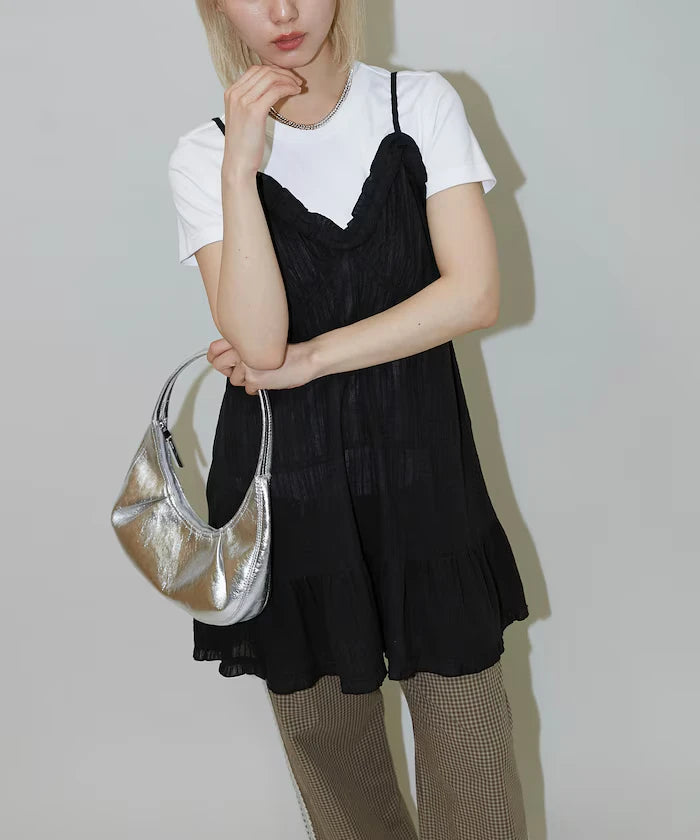 India Cotton Ruffle Tiered Camisole Mini Dress Limited Edition