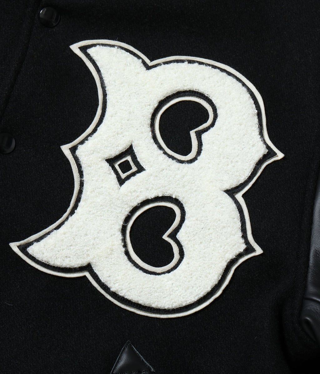 30oz. WOOL MELTON AWARD JACKET “BLUE PECKERS” (BLACK)