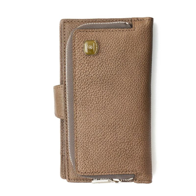 SHRINK LEATHER MOBILE MULTI CASE sizeL/BROWN