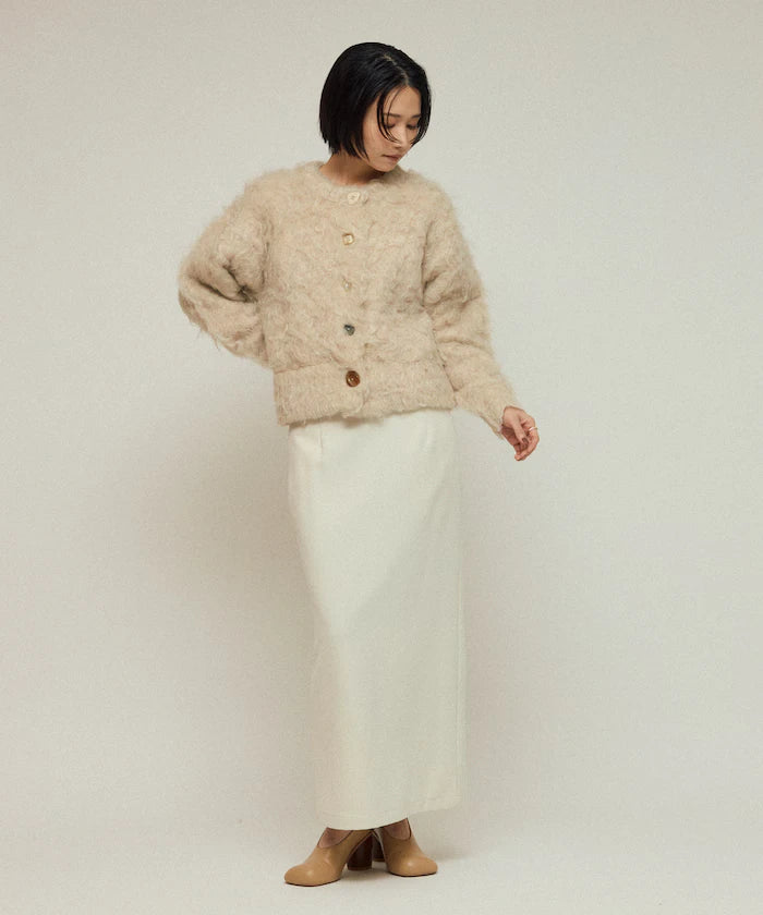 Variation Button Shaggy Knit Cardigan