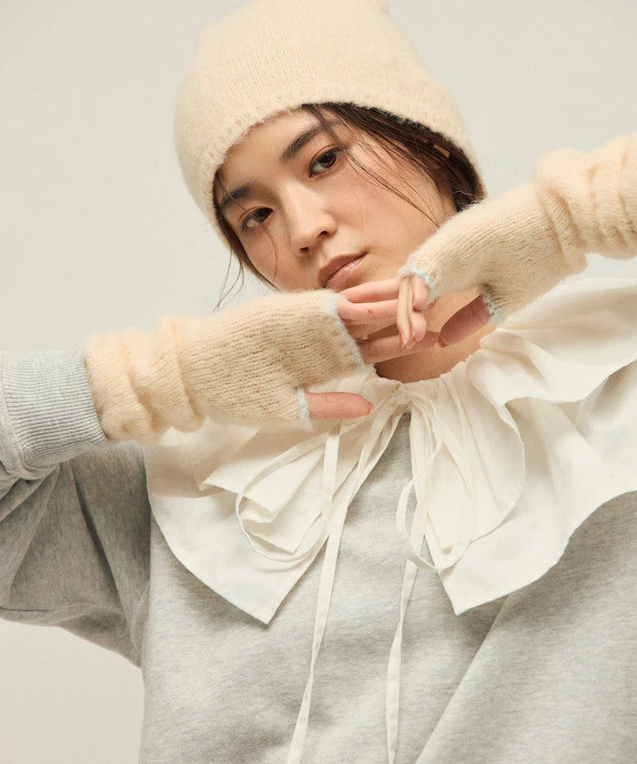 Alpaca Blend Bicolor Knit Gloves