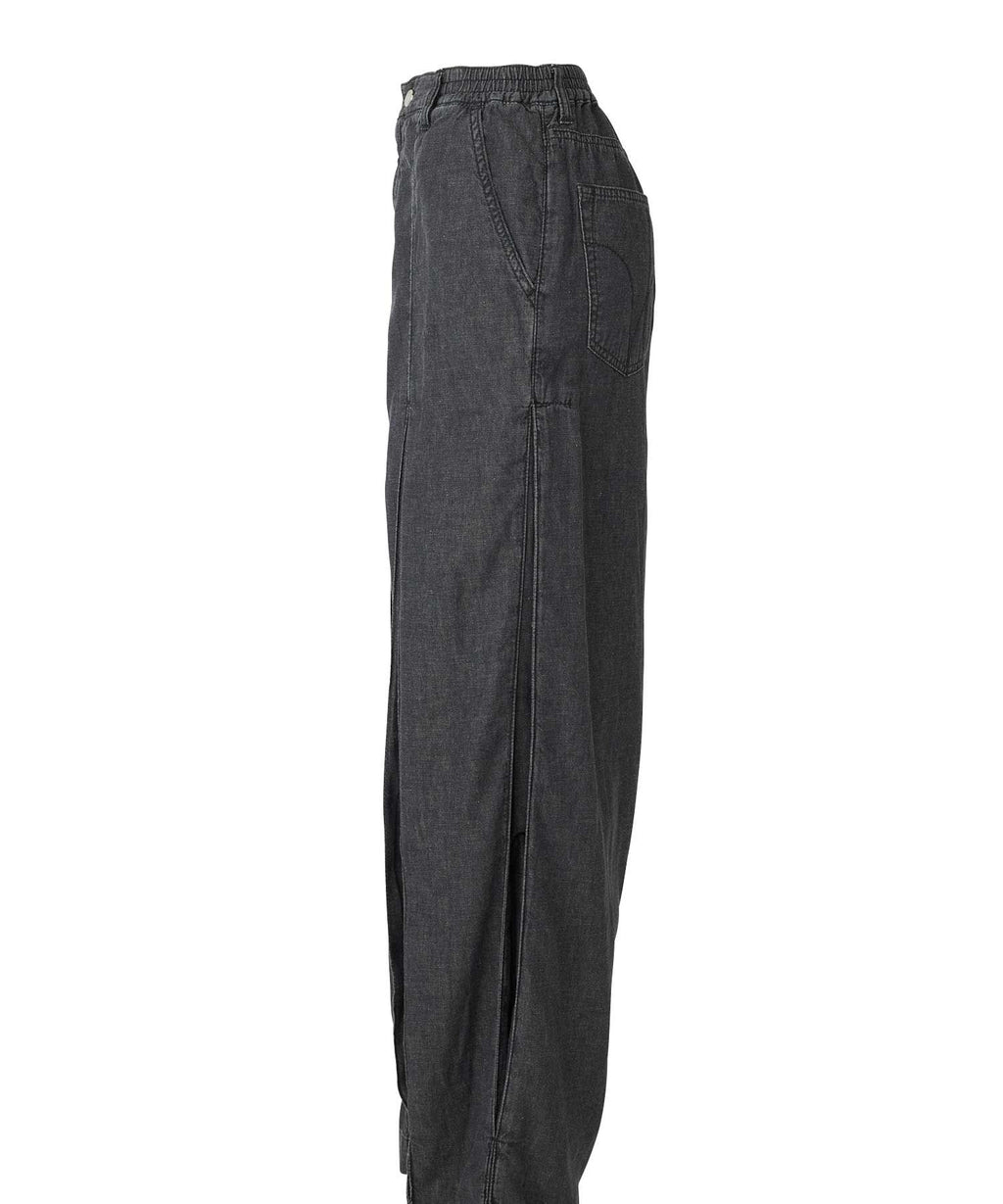 Cotton Linen Denim Tuck Pants