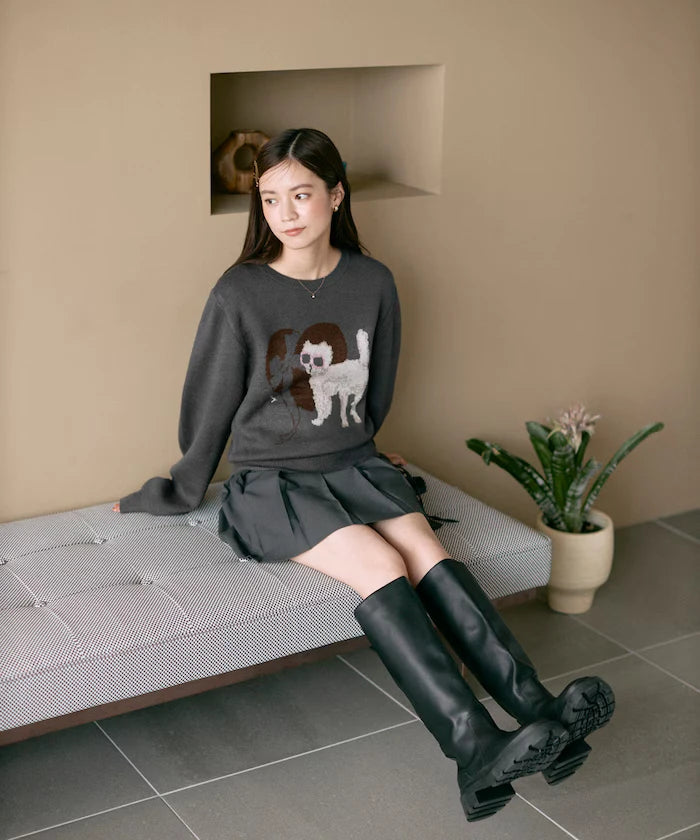 Sweat-like Animal Jacquard Knit